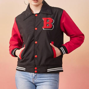 Wholesale Blank Bulk Plain Purple <b>Women</b> College Versity <b>Jacket</b> Fleece Baseball Letterman Varsity <b>Jacket</b> - Product Image 2