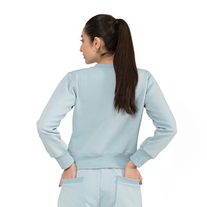 Survêtement d'hiver 2-en-1 léger pour femme, en coton 100% avec doublure polaire, col en V uni, à capuche, avec logo, décontracté, sportif et respirant - Product Image 3