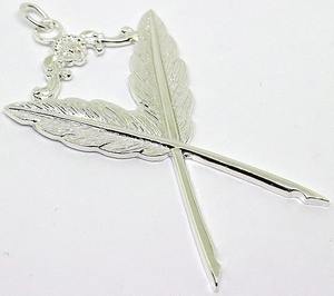 Joaillerie d'officier maçonnique de la Loge Bleue - [Argent] Finition Silv-x Plumes croisées Parfait pour vos besoins cérémoniels - Product Image 1