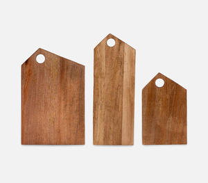 Plateaux de service en bois de manguier naturel coupés à la main (lot de 3)/Produit artisanal en Inde fabriqué par Stylenest Exports - Product Image 2