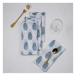 Hot Selling Four Edge Floral Terrfic Design Printed Durable Soft Comfortable Reusable Organic Cotton Customizable Dinner Napkins - Product Image 5