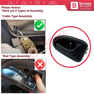 Poignée de porte intérieure droite noire avec câble pour Clio 2, Scenic, Megane 1, Trafic, Master 2, Mascott, Logan 1, Movano, Vivaro A Inter (référence BDP101) - Product Image 5