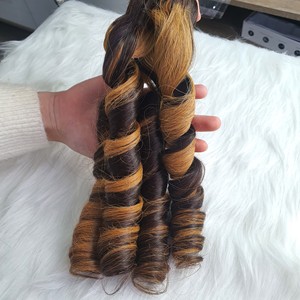 Cheveux humains vierges vietnamiens 100% non-Remy, double trame machine, ondulations profondes lâches, lots de 18 pouces pour femmes noires - Product Image 1