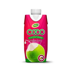 Agua de Coco Orgánica Aséptica de 330 ml con Sabor a Fresa en Caja de Papel y Botella, Bebida Saludable de un Fabricante de Bebidas - Product Image 1