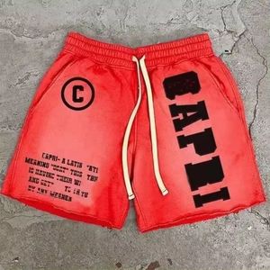 Pantalon de survêtement d'été de haute qualité Jogging Sports Puff Printing Distressed Acid Washed Baggy Shorts pour hommes - Product Image 6