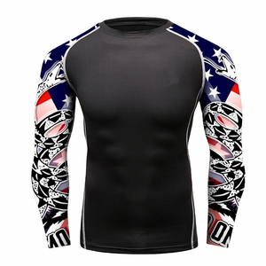 Custom Men MMA <b>Bjj</b> Jiu Jitsu Rashguard KickBoxing Muay Thai T-shirts+Pants 4 Pcs/Set Compression Wear Polyester Boxing Fightwear - Product Image 3