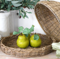 Couvercle de dôme alimentaire en rotin fait à la main avec plateau panier cloche en osier tissé à la main pour la décoration de table et la protection des aliments