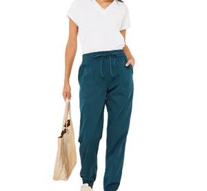 New Fashion Casual Side Pocket Denim Pants High Waist Loose <b>Jeans</b> Trouser <b>For</b> <b>Women</b> Cargo Pants <b>Women</b> Breathable Solid Color - Product Image 1