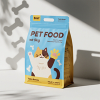 Sacs d'emballage pour litière pour chat, en plastique, à fond plat, imprimés sur mesure, de 1,5 kg, avec fermeture éclair, fabriqués en usine OEM