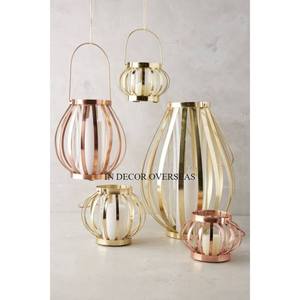 Venta al por mayor, venta a granel, calidad superior, metal chapado en oro y vidrio transparente, aspecto atractivo, linterna montada en la pared, decoración del hogar - Product Image 6