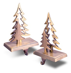 Soporte de calcetín de Navidad de Metal dorado y plateado de lujo para chimenea, estante colgante festivo para vacaciones - Product Image 6
