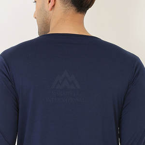 Camisa hecha de algodón de manga larga Slim Fit Camisetas de manga larga para hombres para venta en línea Camiseta de manga larga de bajo precio - Product Image 6