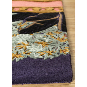 Alfombra de Lana y Viscosa Tejida a Mano en Tonos Rosa y Morado, Estilo Aubusson Floral, Modelo Top-108, para Decoración de Sala de Estar y Pasillo, Jaipur Wunderkammer - Product Image 4