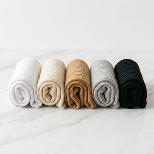 Chaussettes en coton mélangé pour femmes, chaussettes décontractées côtelées tricotées, lot de 7 - Product Image 1