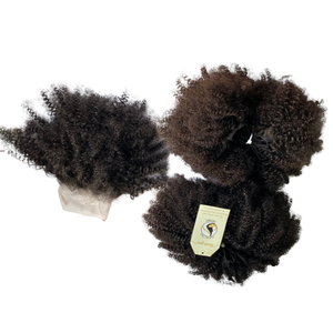 Mechones de pelo virgen de grado 10A, calidad superior, Remy de Vietnam, rizado, con cierre Frontal de encaje - Product Image 1