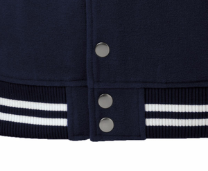 OEM personalizado al por mayor de cuero de la manga del bordado transpirable bombardero de béisbol Letterman Varsity chaqueta informal para los hombres - Product Image 5