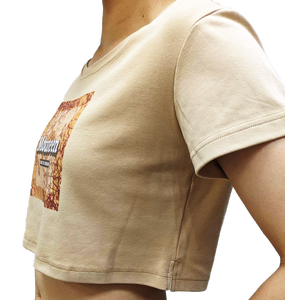 เสื้อยืดครอปผ้าฝ้ายเนื้อนุ่มดีไซน์หมึกสเปรย์ - Product Image 2