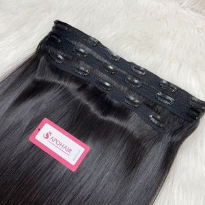 Clip de color natural de alta calidad para extensiones de cabello humano, 3 unidades, 5 unidades, 7 unidades - Product Image 4