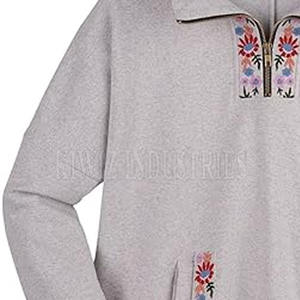 Manches longues femmes broderie sweats à capuche respirant facile mode adulte dernière conception femmes broderie sweats à capuche - Product Image 5