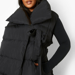 Cotton Bubble Padded Coat Gilet Damen Winter Wrap Bettdecke Long Plus Size Oem Custom Damen Weste Longline Ärmellose Puffer Jacken - Product Image 4