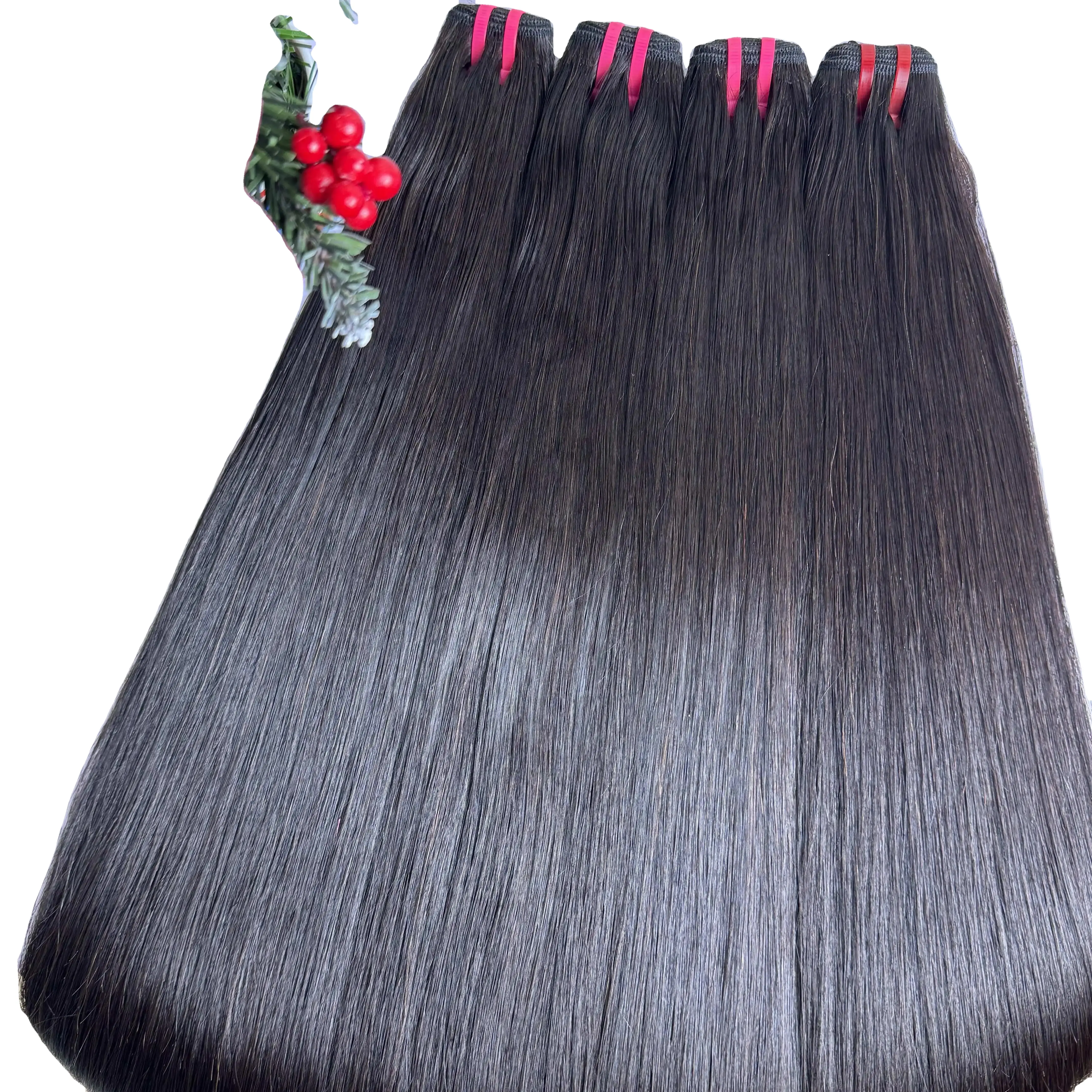 Hoge Kwaliteit Haar Vietnamese Haar Echte Remy Human Hair Inslag Extensions Voor Groothandel Fabriek