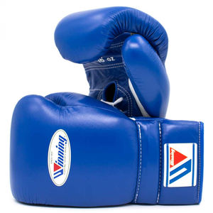 Prix de gros Gants de boxe bleus gagnants sur mesure 100% cuir original MMA Kickboxing compétition gants de boxe gagnants - Product Image 1