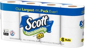 Papier toilette Scott 1000 - Pack économique de 36 rouleaux de 1000 feuilles par rouleau, papier toilette compatible avec les fosses septiques, 1 plis - Product Image 5