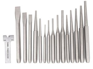 Juego de Punzones y Cinceles Nei-kos 02626A Nuevo, 16 Piezas, Cinceles Fríos, Punzones Cónicos y de Centrado, Acero al Cromo Vanadio, con Garantía - Product Image 3