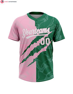 100% Polyester Imprimé Sublimé 2 Bouton Sur Mesure En Gros Baseball Softball Jersey pour Équipes et Clubs - Product Image 2