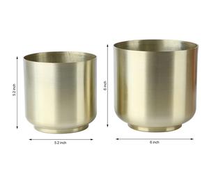 Maceta de Metal de diseño martillado con acabado de níquel para jardín, Juego de 2, proveedor al por mayor, superventas, decorativo pulido brillante - Product Image 6