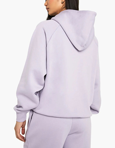 Pull épais de haute qualité poids lourd confortable coupe décontractée surdimensionné Stretch côtelé poignets sweat à capuche pour femme - Product Image 5