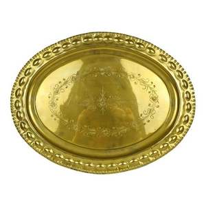 Bandejas de servicio de latón superior para comedor formal y decoración moderna del hogar Vajilla táctil tradicional real - Product Image 3