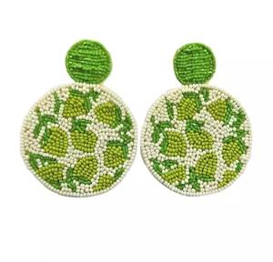 Boucles d'oreilles brodées de perles de rocaille coeur boucles d'oreilles coeur patriotique d'Inde boucles d'oreilles faites à la main pour femmes et filles - Product Image 5