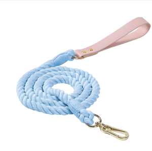 ชุดสายจูงสุนัขทำด้วยมือเชือกคอตตอนและหนังสีรุ้ง - Product Image 3