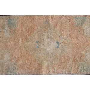 Turkish Rug, Small 1,2x3,2 ft Vintage Rug, <b>Brown</b> Striped <b>Wool</b> Rug - Product Image 4