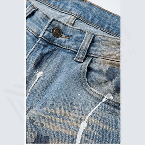 Top Custom <b>Men</b> New Fashion <b>Jeans</b> Pants <b>High</b> <b>Waist</b> Ripped Style Breathable Plus Size Denim Pant Wholesale Customized Color - Product Image 4
