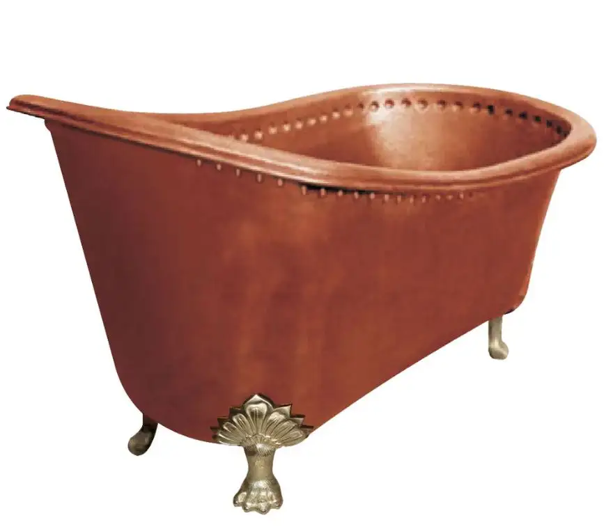 Exclusive copper bath tub claw foot design for luxury bathroom hotel home customized size & shape for bathroom made in india