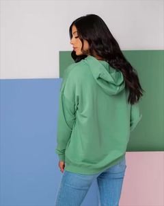 เสื้อมีฮู้ดสำหรับผู้หญิงผ้าฟลีซแขนยาวครึ่งคอสูงสีพื้นใส่สบายดีไซน์แฟชั่นใหม่ - Product Image 4