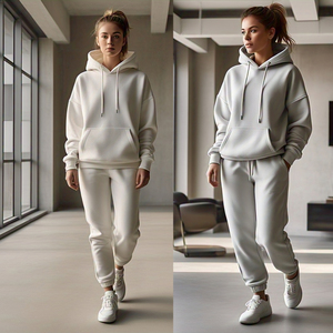 Survêtement d'entraînement et de jogging pour femmes vente en gros Ensemble de jogging à capuche personnalisé pantalon de survêtement deux pièces pour femmes - Product Image 1