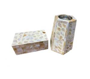 Classic Horn <b>Bone</b> Inlay Sandalwood Wood Handcrafted Incense Burner for Cultural Decor Luxury Arabic Style Home Accent - Product Image 1