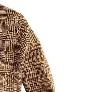 Cardigan décontracté beige en maille torsadée épaisse, col en V, personnalisé, uni, avec poches, anti-plis, respirant, doublure en laine/acrylique - Product Image 2