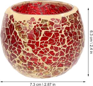 Elegant HF <b>Crafts</b> Mosaic Candle Holder <b>Crystal</b>-Clear Glass Pieces for Home Decor for Christmas and Valentine's Day - Product Image 3