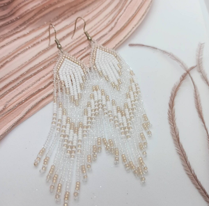 Flecos oro aro gradiente Ombre colgante semilla cuentas joyería pendientes Color bohemio oro a turquesa borla largo hermoso regalo - Product Image 1