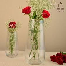 Jarrón de cristal Elate con borde dorado - Product Image 3