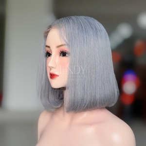 วิกผมบ๊อบแบบตรงสีเทา100% สำหรับผู้หญิงผมแท้เวียดนาม - Product Image 3