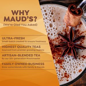Maud's Chai <b>Tea</b> Latte Pods, 18 ct, Single Serve <b>Tea</b> Pods - 100% Gourmet Blended <b>Tea</b> Leaves - Product Image 5