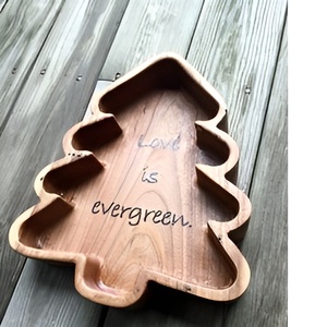 Bandeja de servicio de madera y metal de Navidad personalizada 2024 con hermoso acabado para decoraciones de boda Bandejas de Papá Noel Precio bajo - Product Image 2