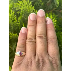 925 <b>Silver</b> Boho <b>Statement</b> <b>Ring</b> with Oval Cut Ruby Handmade Romantic Jewelry Featuring Bezel Setting for Everyday Wear - Product Image 6