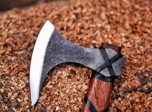 Ejes de acero de Damasco de alta calidad MS-Factory Uso multiusos con mango de madera personalizable Diseño popular Opciones de logotipo personalizado - Product Image 4