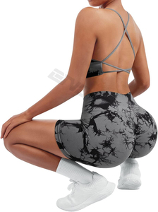 ชุดโยคะไร้รอยต่อแบบกําหนดเองปี 2024: บรากีฬาแบบมีสายรัดพร้อมกางเกงขาสั้นเอวสูง - Product Image 3